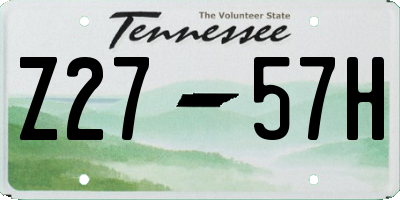 TN license plate Z2757H