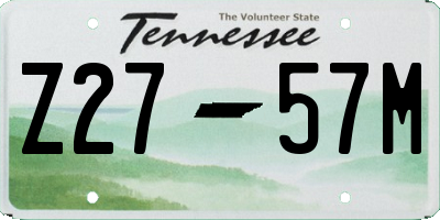 TN license plate Z2757M