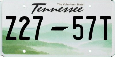 TN license plate Z2757T