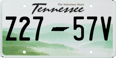 TN license plate Z2757V
