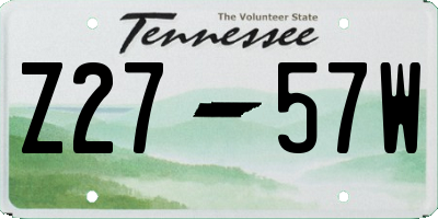 TN license plate Z2757W