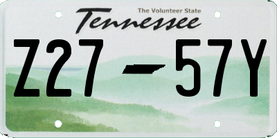 TN license plate Z2757Y