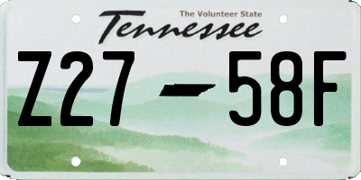 TN license plate Z2758F