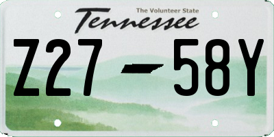 TN license plate Z2758Y