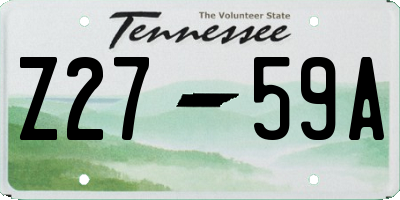 TN license plate Z2759A