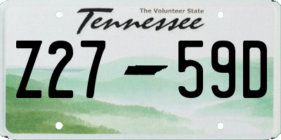 TN license plate Z2759D