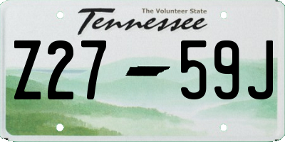 TN license plate Z2759J