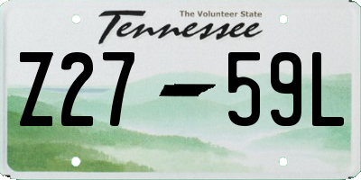 TN license plate Z2759L
