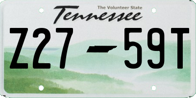 TN license plate Z2759T