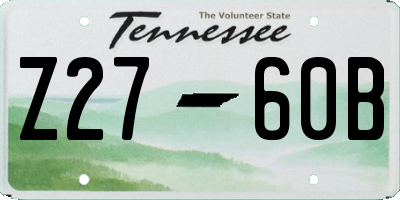 TN license plate Z2760B