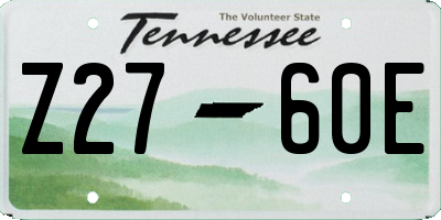 TN license plate Z2760E