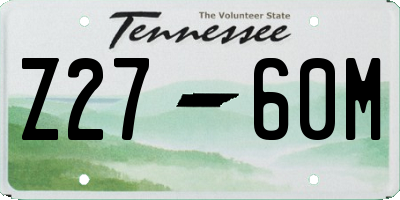 TN license plate Z2760M