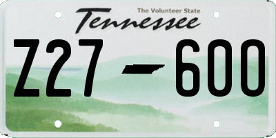 TN license plate Z2760O