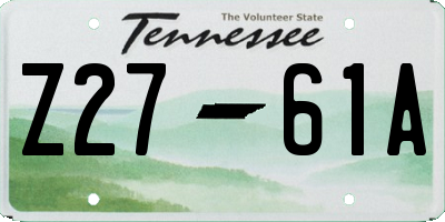 TN license plate Z2761A