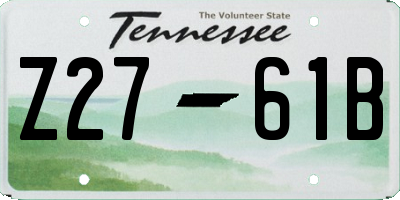 TN license plate Z2761B