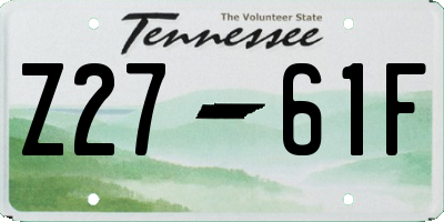 TN license plate Z2761F