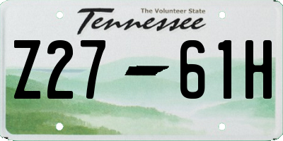 TN license plate Z2761H
