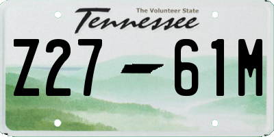 TN license plate Z2761M