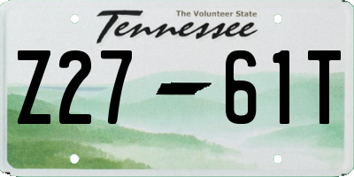 TN license plate Z2761T