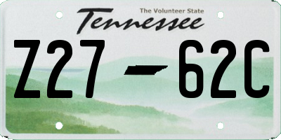 TN license plate Z2762C