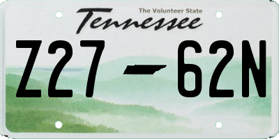 TN license plate Z2762N