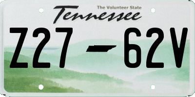 TN license plate Z2762V