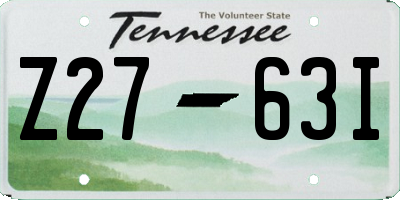 TN license plate Z2763I