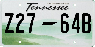 TN license plate Z2764B