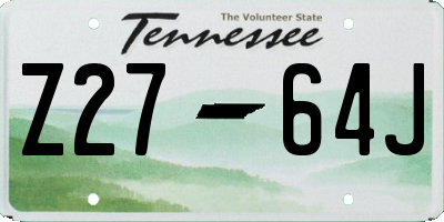 TN license plate Z2764J