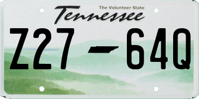 TN license plate Z2764Q