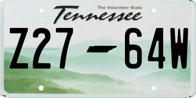 TN license plate Z2764W