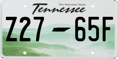 TN license plate Z2765F