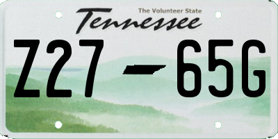 TN license plate Z2765G