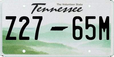 TN license plate Z2765M