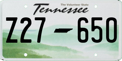 TN license plate Z2765O