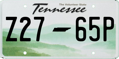 TN license plate Z2765P