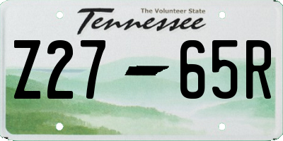 TN license plate Z2765R