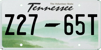 TN license plate Z2765T