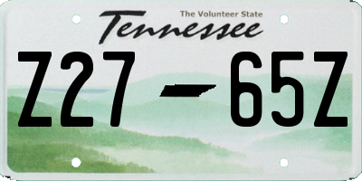 TN license plate Z2765Z
