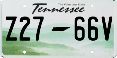 TN license plate Z2766V