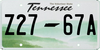 TN license plate Z2767A