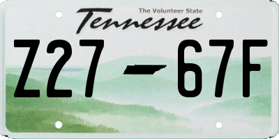 TN license plate Z2767F