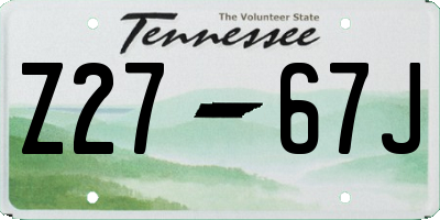 TN license plate Z2767J