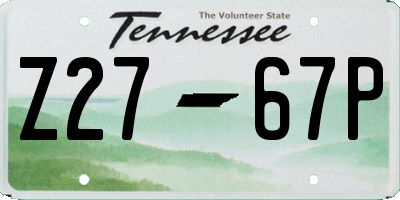 TN license plate Z2767P