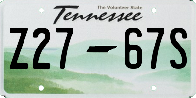 TN license plate Z2767S