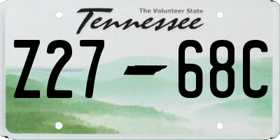 TN license plate Z2768C