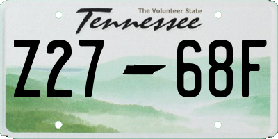 TN license plate Z2768F