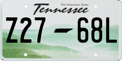 TN license plate Z2768L
