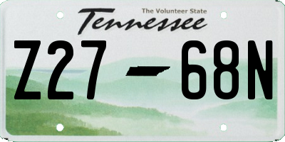TN license plate Z2768N