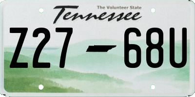 TN license plate Z2768U